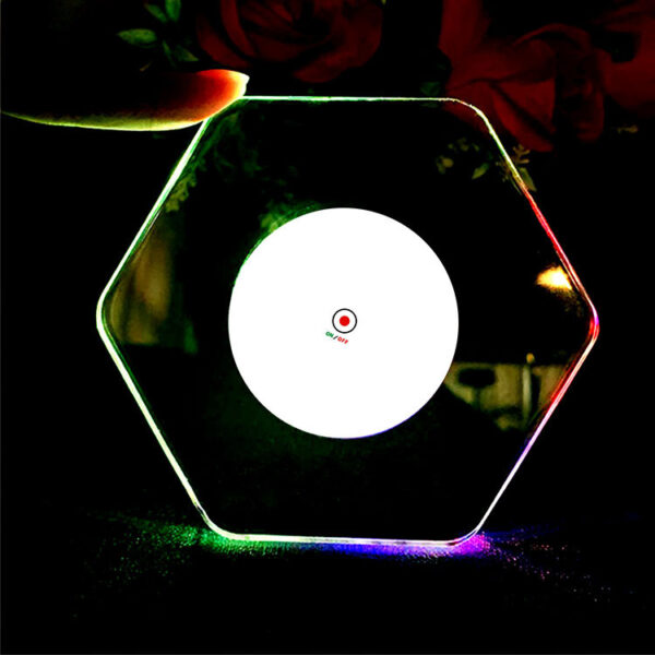 LED Glow Coaster Acrylic Crystal Emitting Luminous Bar Cocktail Mug