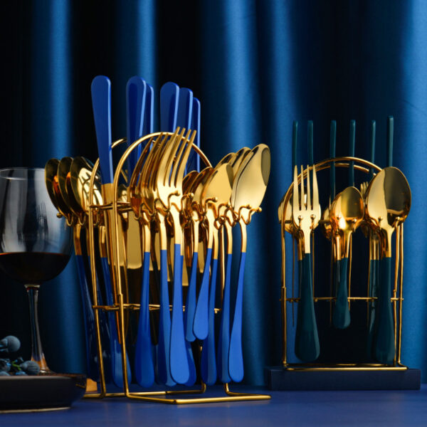 Gold Dinnerware Set Stainless Steel Tableware Set