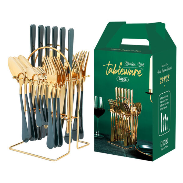Gold Dinnerware Set Stainless Steel Tableware Set